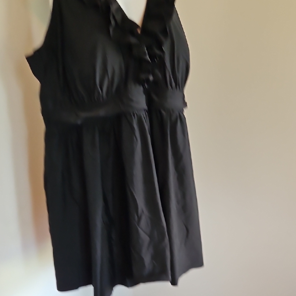 BloomChic Black Ruffled Sleeveless One Piece